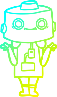 Bir insan tarafından çizilmiş soğuk gradyan robot çizimi