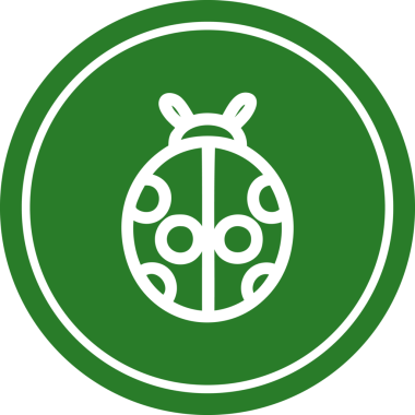 Bir insan tarafından çizilmiş sevimli uğur böceği dairesel simgesi