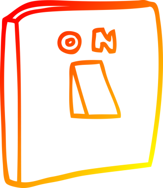 Bir insan tarafından çizilen bir çizgi filmin sıcak gradyan çizimi