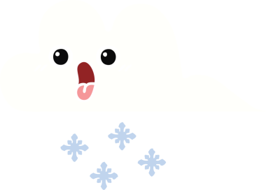 Bir insan tarafından çizilmiş bir kar bulutunun düz renkli retro karikatürü