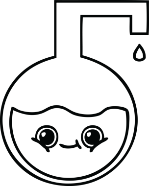 Bir insan tarafından çizilmiş bir bilim deneyinin çizgi çizimi