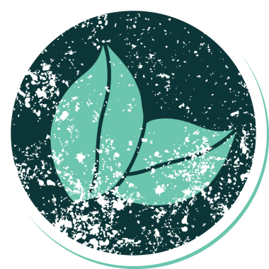 Bir insanın çizdiği yaprakların sembolik dövmeli görüntüsü