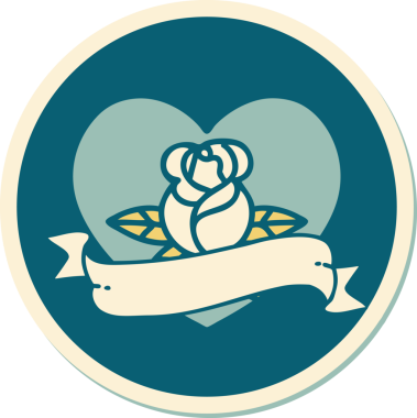 Bir insan tarafından çizilmiş, geleneksel kalp şeklinde dövme çıkartması.