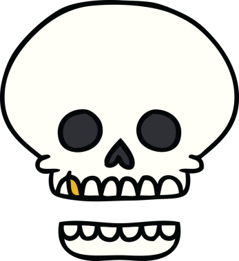 Bir insan tarafından çizilmiş kafatası karalaması.