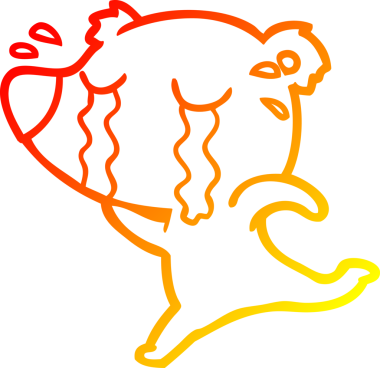 Bir insan tarafından çizilmiş ağlayan bir ayının sıcak çizgi çizimi