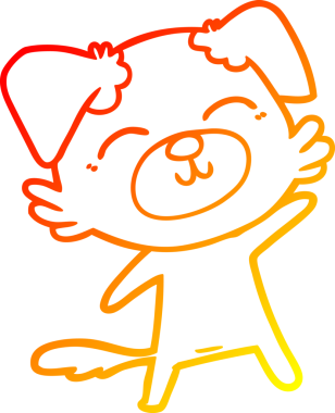 Bir insan tarafından çizilmiş çizgi film köpeğinin sıcak çizgi çizimi