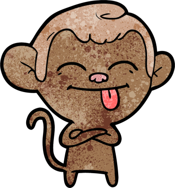 Bir insan tarafından çizilmiş komik çizgi maymun.