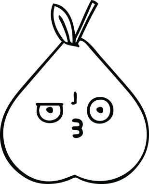 Bir insan tarafından çizilmiş bir armut çizimi.