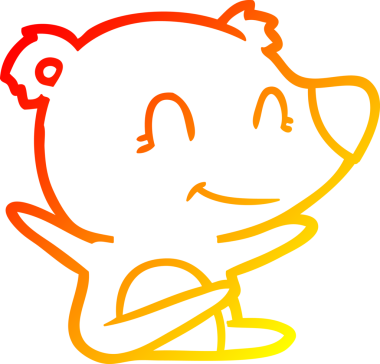 Bir insan tarafından çizilmiş gülümseyen ayı karikatürünü çiziyorum.