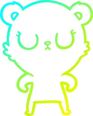 Bir insan tarafından çizilmiş barışçıl bir ayının soğuk gradyan çizgisi.