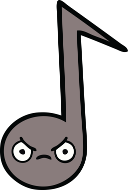 Bir insan tarafından çizilmiş güzel bir nota karikatürü.