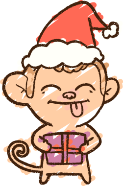Bir insan tarafından çizilen Noel Maymun Tebeşiri