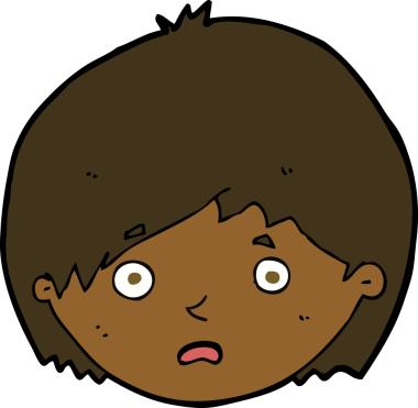 Bir insan tarafından çizilmiş mutsuz çocuk çizgi filmi.