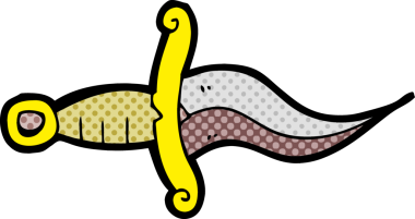 Bir insan tarafından çizilmiş bıçak dövmesi.