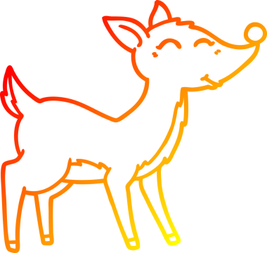 Bir insan tarafından çizilmiş bir karikatür geyiği çizimi.