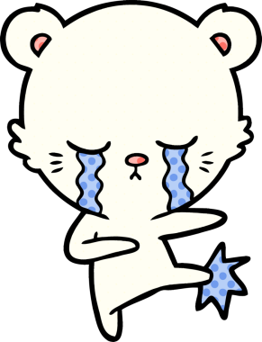 Ağlayan kutup ayısı bir insan tarafından çizilmiş.