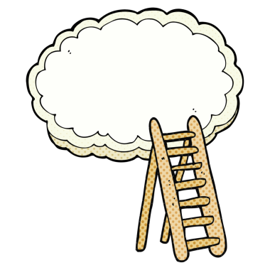 Bir insan tarafından çizilmiş bir karikatür merdiveni.