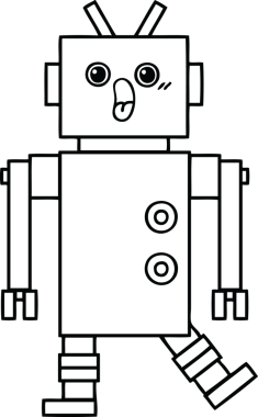 Bir insan tarafından çizilmiş robot çizimi