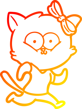 Bir insan tarafından çizilmiş çizgi film kedisinin sıcak çizgi çizimi