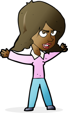 Bir insan tarafından çizilmiş karikatür kadın.