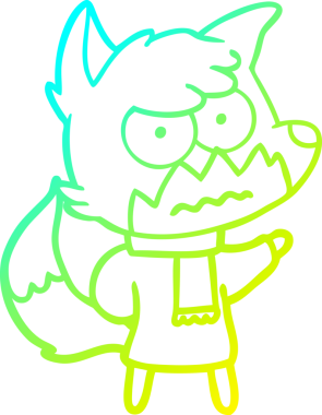 Bir insan tarafından çizilmiş bir çizgi filmin soğuk gradyan çizimi.