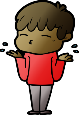 Bir insan tarafından çizilmiş meraklı bir çocuk.