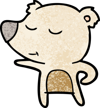 Bir insan tarafından çizilmiş mutlu çizgi film ayısı.