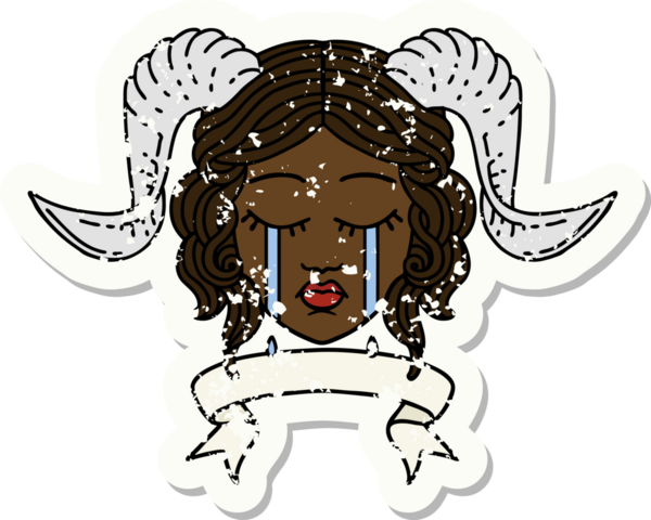 Retro Dövme Biçimi ağlama Bir insan tarafından çizilmiş parşömen pankartı ile kiremitlendirme