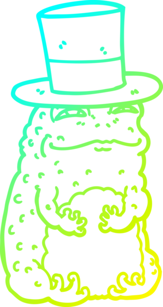 Bir insan tarafından çizilmiş zengin bir kurbağanın soğuk çizgi çizimi.