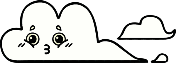 bir insan tarafından çizilmiş bir bulutun çizgi roman tarzı