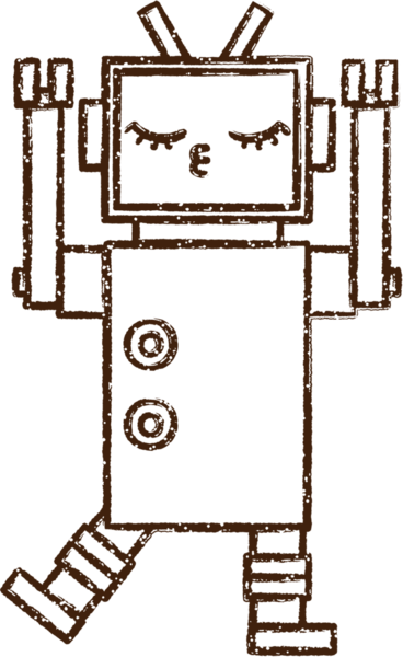 Robot Kömür Bir insan tarafından çizilmiş