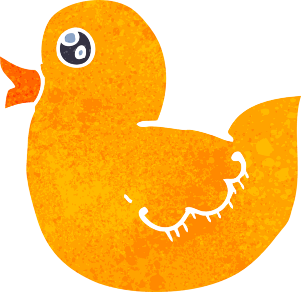 Bir insan tarafından çizilmiş plastik ördek.