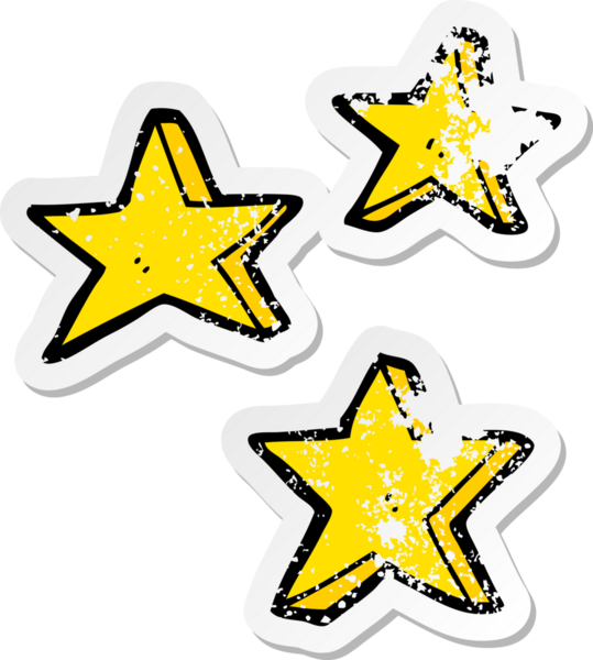 Bir insan tarafından çizilmiş bir çizgi film yıldızının sıkıntılı çıkartması.