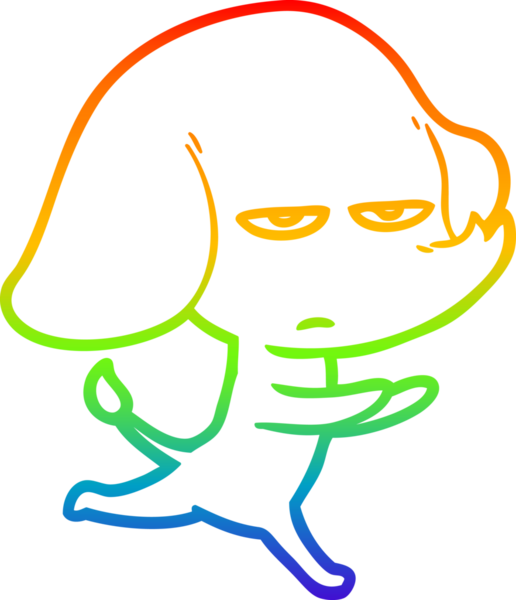 gökkuşağı gradyan çizimi bir insan tarafından çizilmiş bir karikatür fili