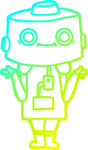 Bir insan tarafından çizilmiş soğuk gradyan robot çizimi