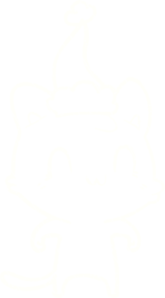 Bir insan tarafından çizilen Noel Kedisi Tebeşiri