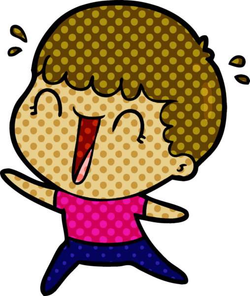 Bir insan tarafından çizilmiş gülen karikatür adam.