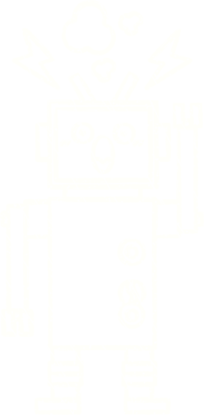 Bir insan tarafından çizilen robot tebeşiri.