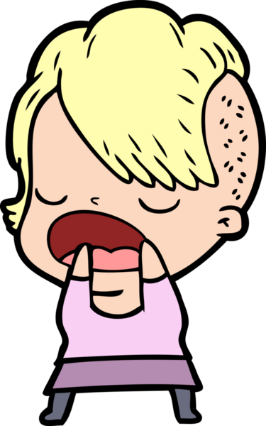 Bir insan tarafından çizilmiş havalı hippi kız çizgi filmi.