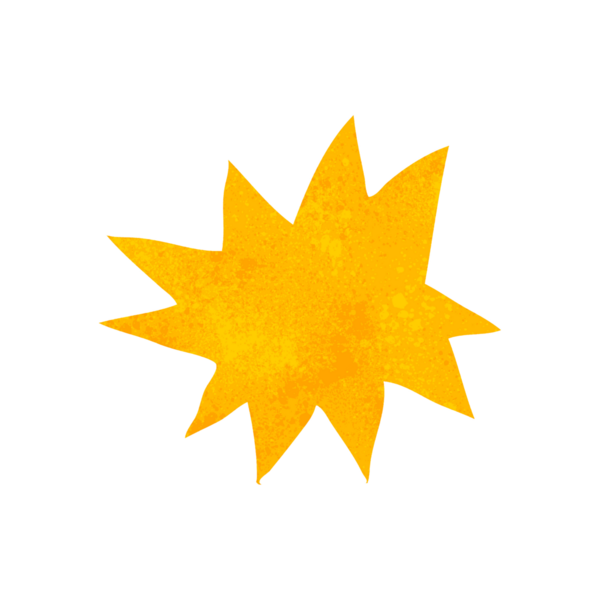 Bir insan tarafından çizilmiş serbest çizgi film patlama sembolü