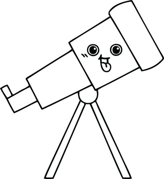 Bir insan tarafından çizilmiş bir teleskop çizimi