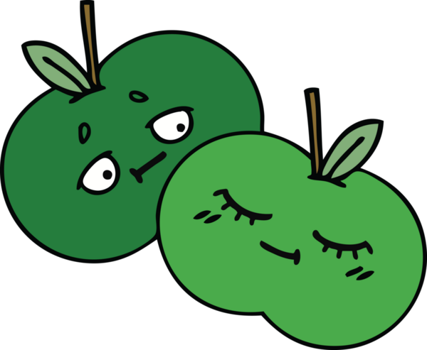Bir insan tarafından çizilmiş elma karikatürü.