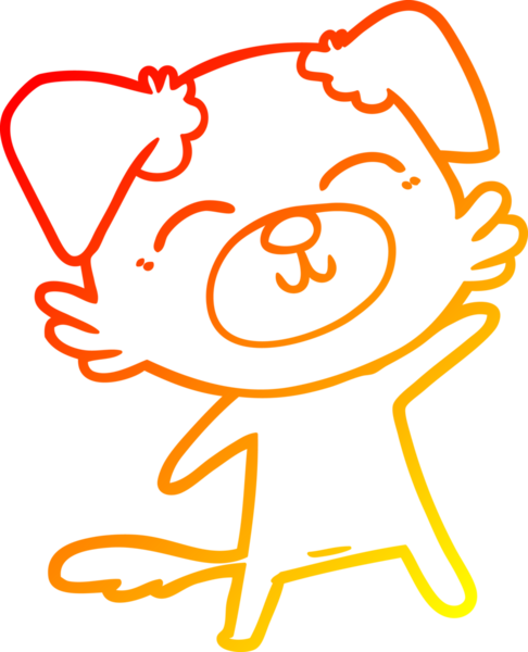 Bir insan tarafından çizilmiş çizgi film köpeğinin sıcak çizgi çizimi