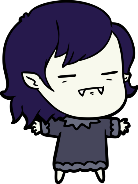 Bir insan tarafından çizilmiş ölümsüz vampir kız çizgi filmi.