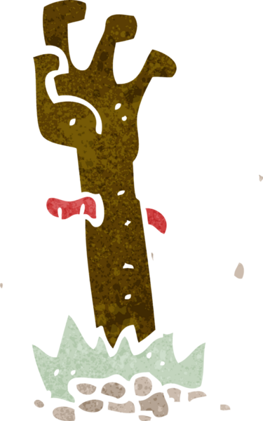 Bir insan tarafından çizilmiş bir zombi eli.