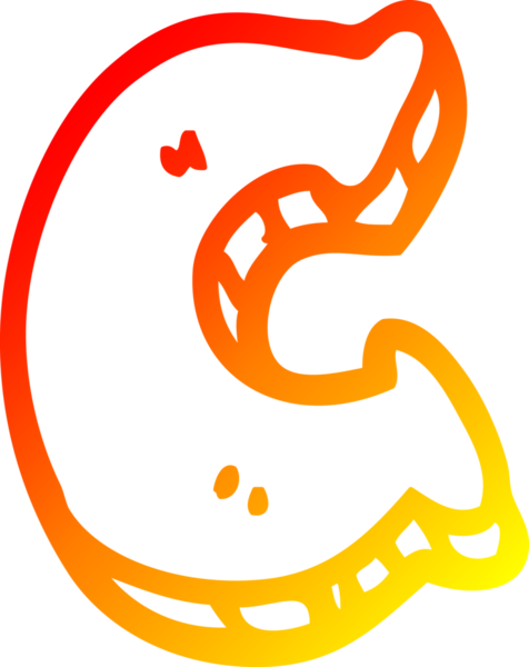 Bir insan tarafından çizilen C harfinin sıcak çizgi çizimi