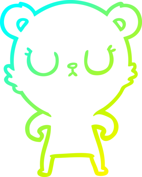 Bir insan tarafından çizilmiş barışçıl bir ayının soğuk gradyan çizgisi.