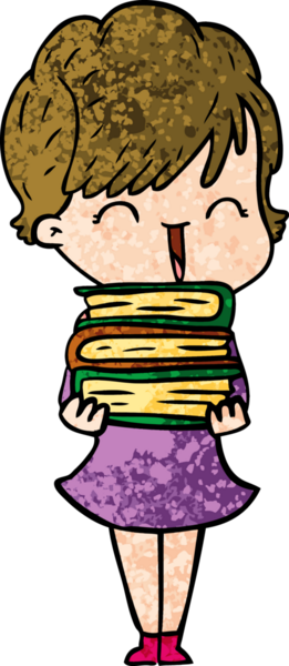 Bir insan tarafından çizilmiş gülen kadın çizgi filmi.