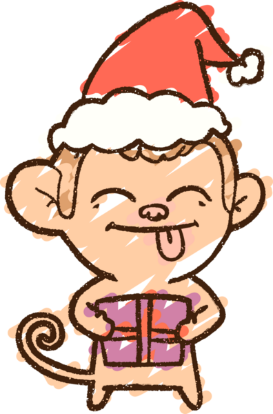 Bir insan tarafından çizilen Noel Maymun Tebeşiri