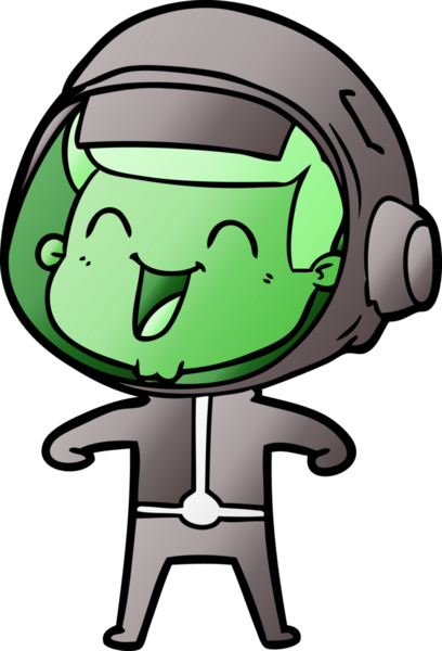 Bir insan tarafından çizilmiş mutlu astronot çizgi filmi.